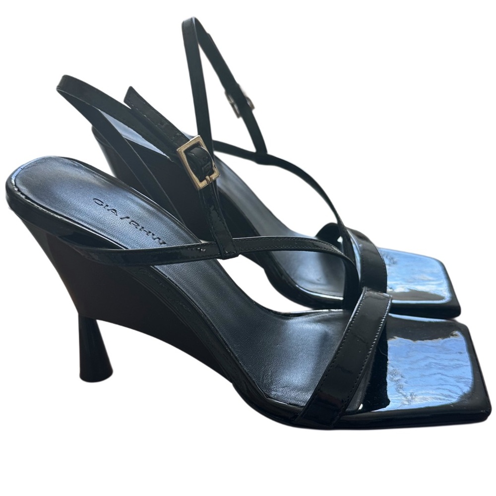 Gia Borghini - Black Patent Strappy Heels